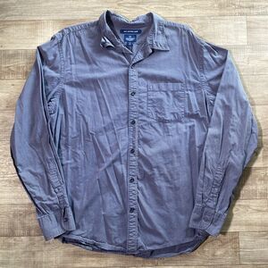 Old Navy Slim Fit Long Sleeve Button Grey Blue Shirt Men’s Sz XL